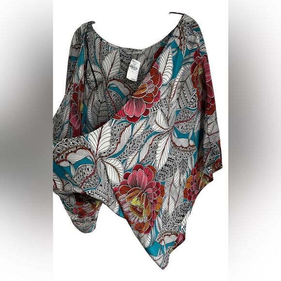 Trina Turk | Exquisite Floral Silk Kimono Top XS - Picture 5 of 6
